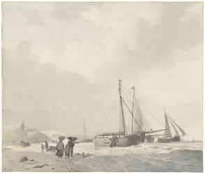 Vista de la playa cerca de Scheveningen