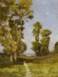 El camino que lleva al lago (óleo sobre lienzo)