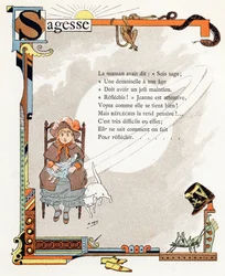 Ilustración para "Alfabeto de buenos ejemplos", c.1890 (grabado)