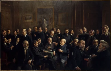 Retrato colectivo de los miembros de la Asociación de Periodistas Republicanos Franceses