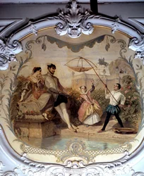 Escena de pesca en el Castillo de Chantilly
