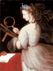 Retrato de Marie-Charlotte de la Trémoille, duquesa de Saxe-Iena, vestida como una alegoría de la geometría