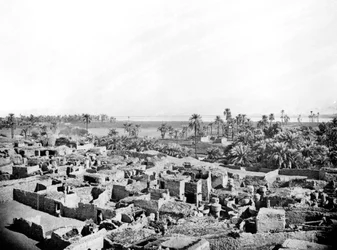 Pueblo en Karnak, Nubia, Egipto, 1887