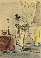 Joven dama en casa