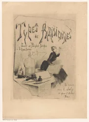 Materiales y herramientas de un grabador
Types de Parisiennes (título de la serie en el objeto)