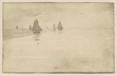 Barcos en una niebla matutina