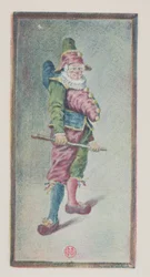 Punchinello, tres cuartos a la derecha, c. 1887
