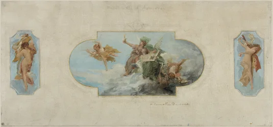 Boceto para el ayuntamiento de Asnières: Allégorie des Arts (techo de la Salle des fêtes), entre 1900 y 1903 (lápiz, óleo sobre lienzo)