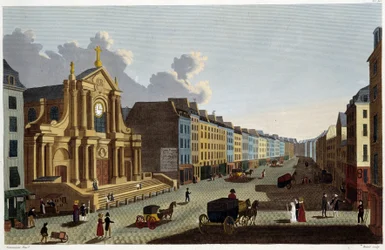 Iglesia Saint-Roch, circa 1820 - en “Vues de Paris” por Courvoisier