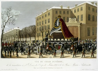 Carro funerario de la traslación de Luis XVI y María Antonieta a Saint Denis el 21 de enero
