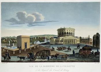 La barrière de la Villette, circa 1820 - en "Vues de Paris" por Courvoisier