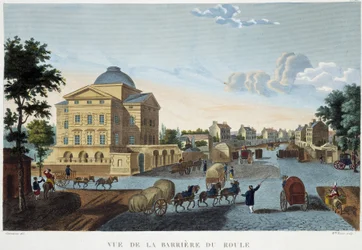 La barrière du Roule, ca. 1820 - en “Vues de Paris” por Courvoisier