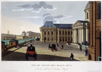 Palacio de Bellas Artes y del Instituto, circa 1820 - en "Vues de Paris" de Courvoisier