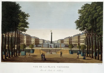 Place Vendôme, vista de un jardín - París por Courvoisier