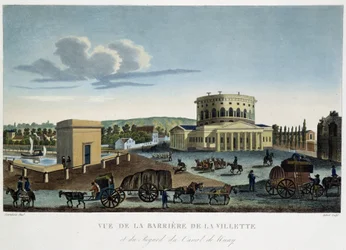 Vista de la Barrera de la Vilette - en "View of Paris, circa 1810: Les Barriers de Paris" por Courvoisier