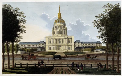 Vista de la iglesia del Royal Hotel des Invalides - en "Vues de Paris"