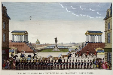 Vista del paso del cortejo de su majestad Luis XVIII el 3 de mayo