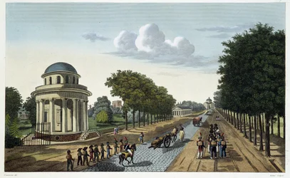 Vista del jardín de Monceau - en "Vues de Paris" de Courvoisier
