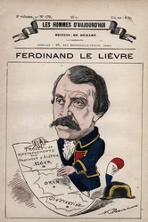 Caricatura de Ferdinand Le Lievre (Lelievre) (1799-1886) senador inglés en Argelia de 