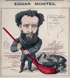 Edgar Monteil (1845-1926), escritor francés, masón - Caricatura de Henri Demare en “Les Hommes d