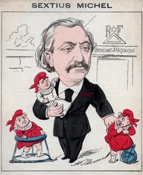 Sextius Michel (1827 - 1906) político y escritor provenzal de la lengua de oc - caricatura de Henri Demare en "Les Hommes d
