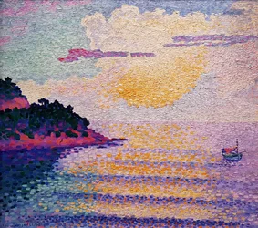 Puesta de sol sobre el mar