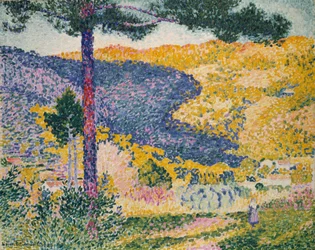 Valle con sombra de abetos en la montaña, 1909