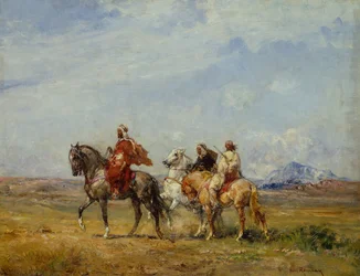 Una partida de caza árabe (óleo sobre lienzo)