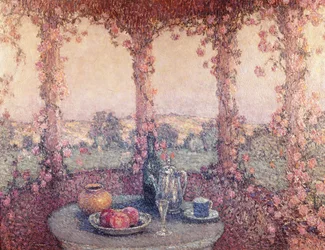 La mesa bajo la pérgola