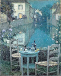 Mesita al anochecer par Le Sidaner, Henri (1862-1939)