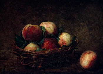 Naturaleza muerta con melocotones. Pintura de Henri Fantin-Latour (Fantin Latour
