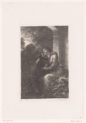 Lohengrin y Elsa se abrazan en la suite nupcial
Lohengrin. Acto III. Escena de amor
Vida y obra de Richard Wagner (título de la serie)