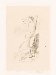 Estudio de una mujer desnuda de pie