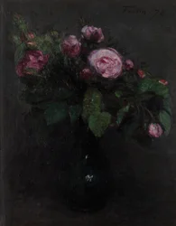 Jarrón con rosas 1872 (Óleo sobre lienzo)