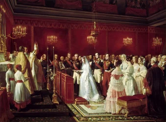 Matrimonio de la Princesa Victoria de Sajonia-Coburgo y el Príncipe Luis, Duque de Nemours en Saint-Cloud, 27 de abril
