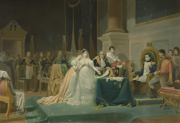 El divorcio de la emperatriz Josefina (1763-1814) 15 de diciembre de 1809, grabado por Jean Pierre Marie Jazet, 1851