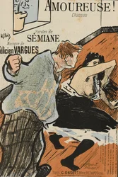 Portada de la partitura de Amoureuse! por Félicien Vargues, por Ibels, Henri Gabriel (1867-1936). Litografía en color