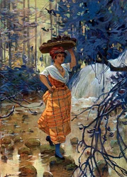 Retrato de joven criolla de las Antillas francesas