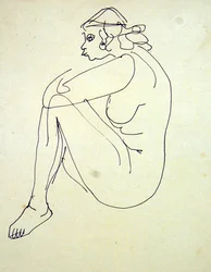 Desnudo femenino sentado