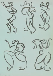 Cinco estudios de figuras danzantes