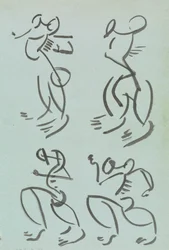 Cuatro estudios de figuras danzantes