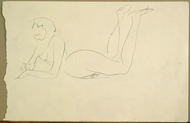 Chica Desnuda Acostada en el Suelo