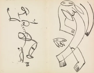 Estudios de dos figuras danzantes