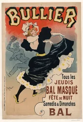 Bullier, todos los jueves baile de máscaras, fiesta nocturna, 1896
