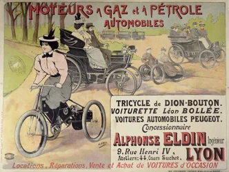 Póster publicitario de un concesionario de coches parisino