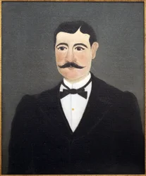 Retrato de Frumence Biche de paisano, mariscal de alojamientos. Henri Rousseau, 1844-1910, conocido como el Aduanero, finales del siglo XIX y principios del XX, arte francés, Museo Internacional de Arte Naíf, Niza, Francia.
