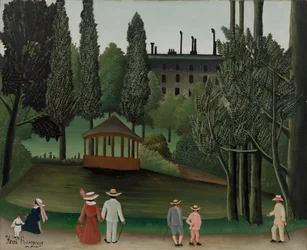 Vista del Parque Montsouris, el quiosco, probablemente 1908-1910