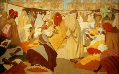 H. Evenepoel, Mercado de naranjas en Blidah