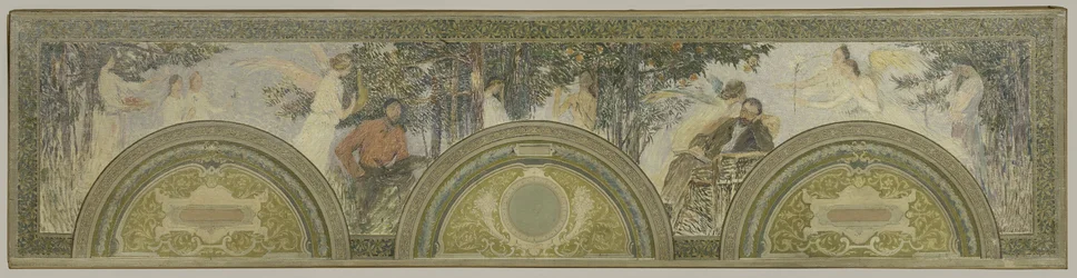 Boceto del salón de la entrada sur del Hôtel de Ville de París: Pintura - Literatura
