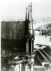 Vista de la Catedral de Notre-Dame en París y el río Sena, c.1853